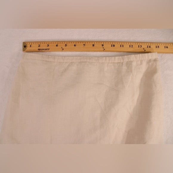 100%‎ Linen Women's 8 Old Navy Embroidered Floral Cream Pencil Skirt - Picture 5 of 10